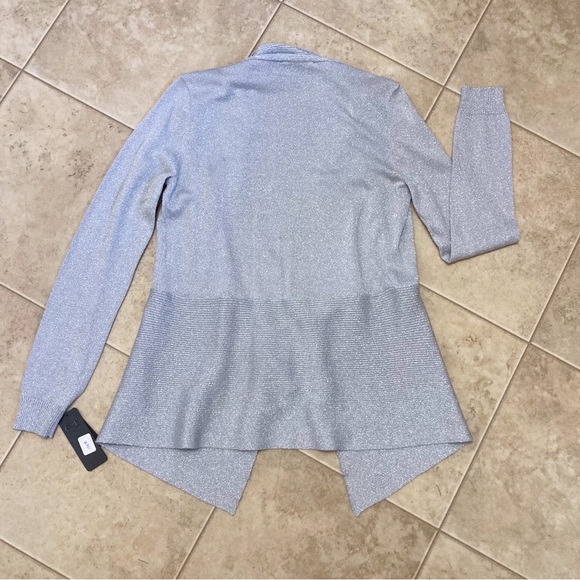 Christine Alexander Metallic Silver Swarovski Sweater Cardigan Tank Set Med NWT! - Picture 9 of 10